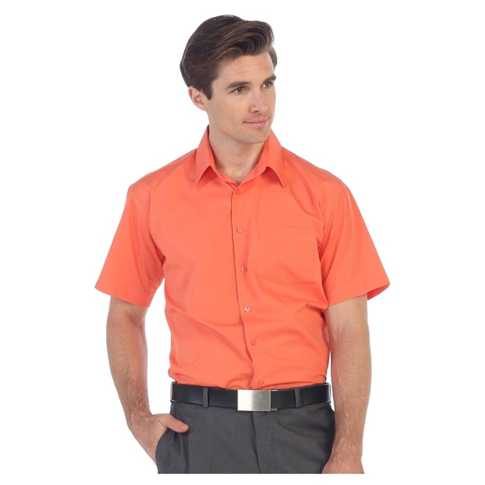 Gioberti Men's Classic Fit Coral Short Sleeve Dress Shirt, Size XXL